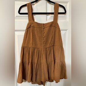 Chic Brown Sleeveless Tiered Shirt